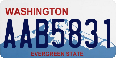 WA license plate AAB5831