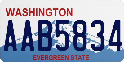 WA license plate AAB5834
