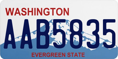 WA license plate AAB5835