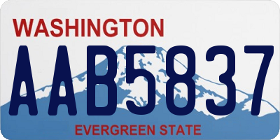 WA license plate AAB5837