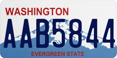 WA license plate AAB5844