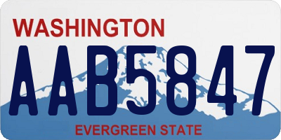 WA license plate AAB5847