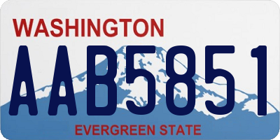 WA license plate AAB5851