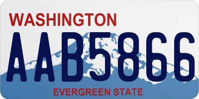 WA license plate AAB5866