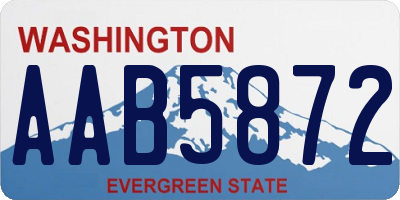 WA license plate AAB5872