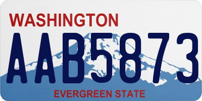 WA license plate AAB5873