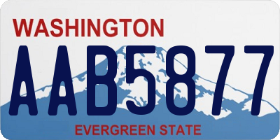 WA license plate AAB5877