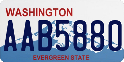 WA license plate AAB5880