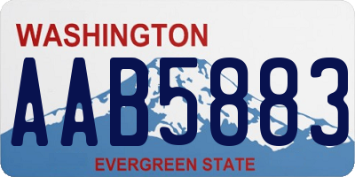WA license plate AAB5883