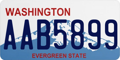 WA license plate AAB5899