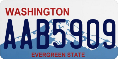 WA license plate AAB5909