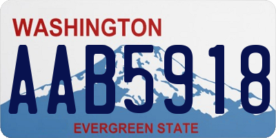 WA license plate AAB5918