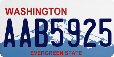 WA license plate AAB5925