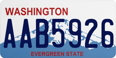 WA license plate AAB5926