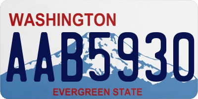 WA license plate AAB5930