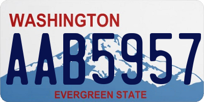WA license plate AAB5957