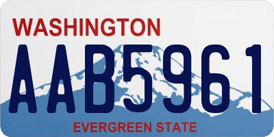 WA license plate AAB5961