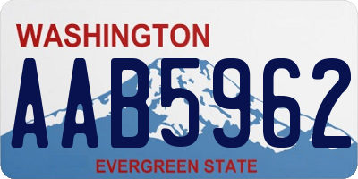 WA license plate AAB5962