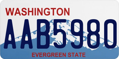 WA license plate AAB5980