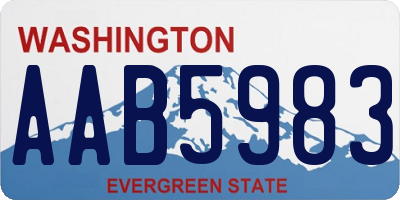 WA license plate AAB5983