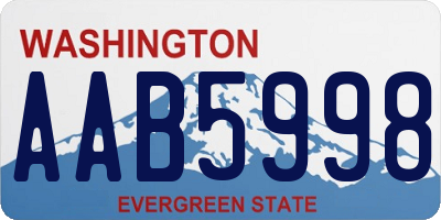 WA license plate AAB5998