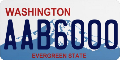WA license plate AAB6000