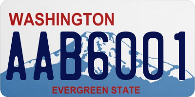 WA license plate AAB6001