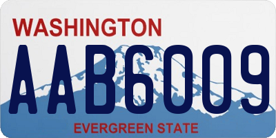 WA license plate AAB6009