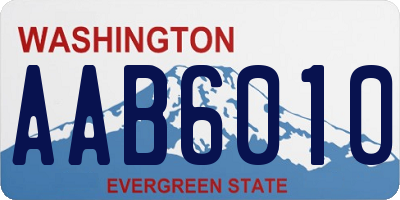 WA license plate AAB6010