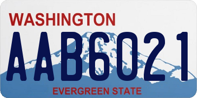 WA license plate AAB6021