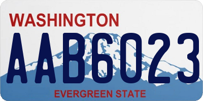 WA license plate AAB6023