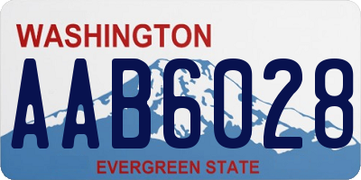 WA license plate AAB6028