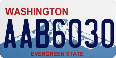 WA license plate AAB6030