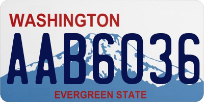 WA license plate AAB6036