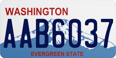 WA license plate AAB6037