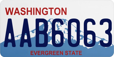 WA license plate AAB6063