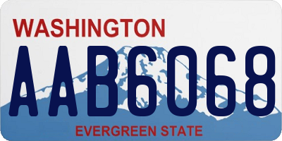 WA license plate AAB6068