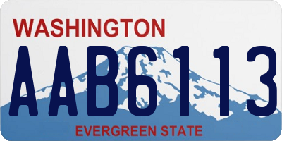 WA license plate AAB6113