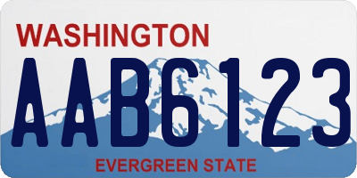 WA license plate AAB6123