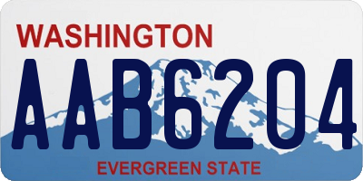 WA license plate AAB6204