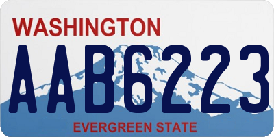 WA license plate AAB6223