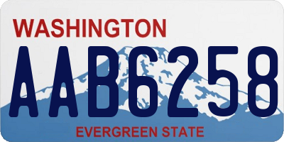 WA license plate AAB6258