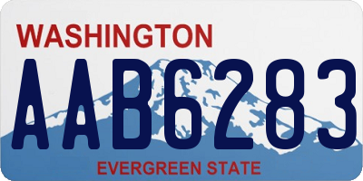 WA license plate AAB6283