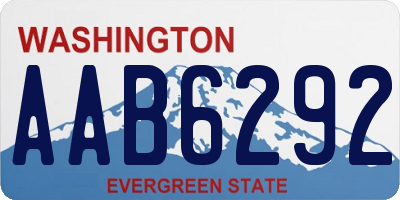 WA license plate AAB6292