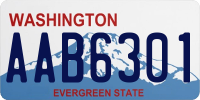 WA license plate AAB6301