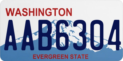 WA license plate AAB6304