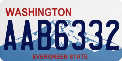 WA license plate AAB6332