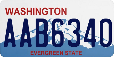 WA license plate AAB6340