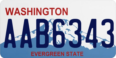 WA license plate AAB6343