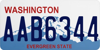 WA license plate AAB6344